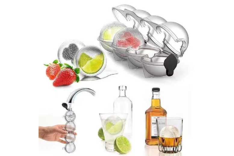 4 Cavity Stackable Ice Ball Maker – Durable, Space-Saving Kitchen Freezer Mould | Wowcher