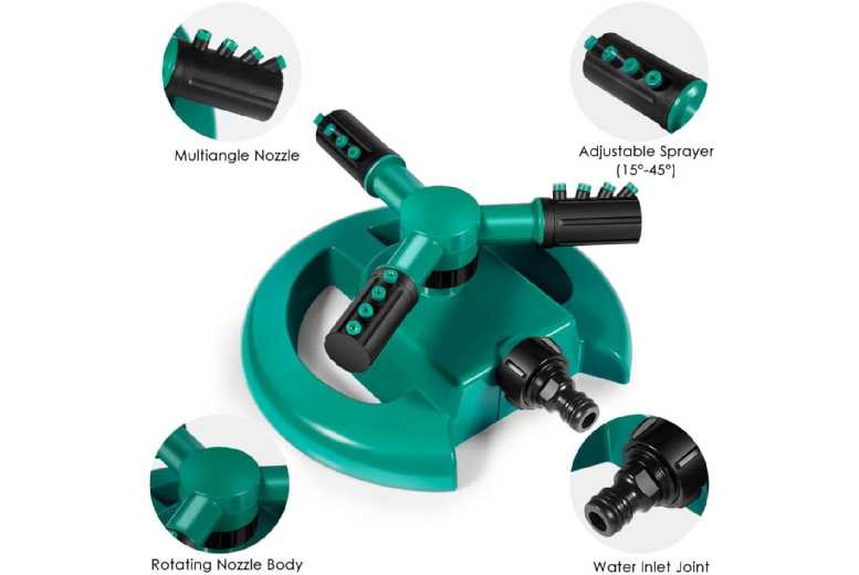 Adjustable 3606 Lawn Water Sprinkler – Durable ABS & Plastic, Wide Coverage, Tool-Free Setup | Wowcher