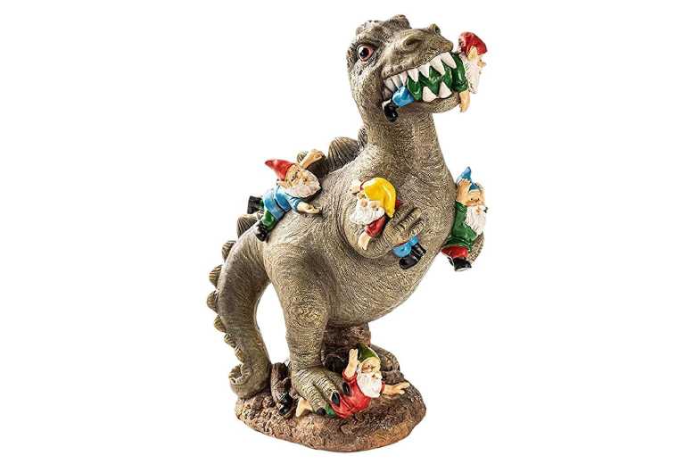 Dinosaur Gnome Garden Ornament – Durable Outdoor Decor | Wowcher