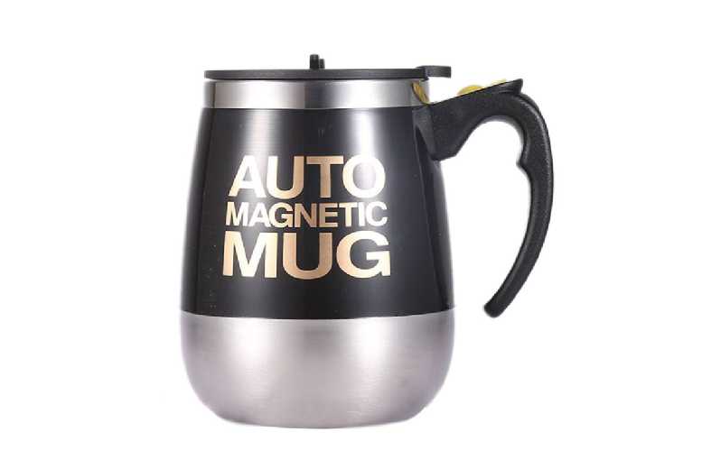 Automatic Self-Stirring Coffee Mug – Insulated Stainless Steel, USB Rechargeable, 400ml Travel Cup | Wowcher