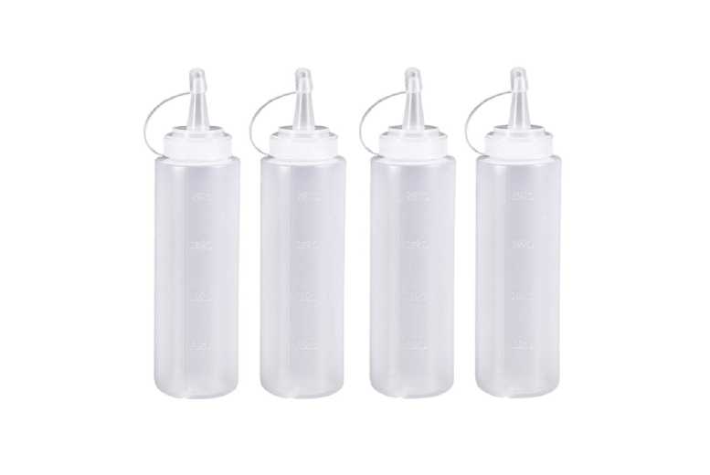 6-Pack Squeeze Condiment Bottles with Caps | Wowcher