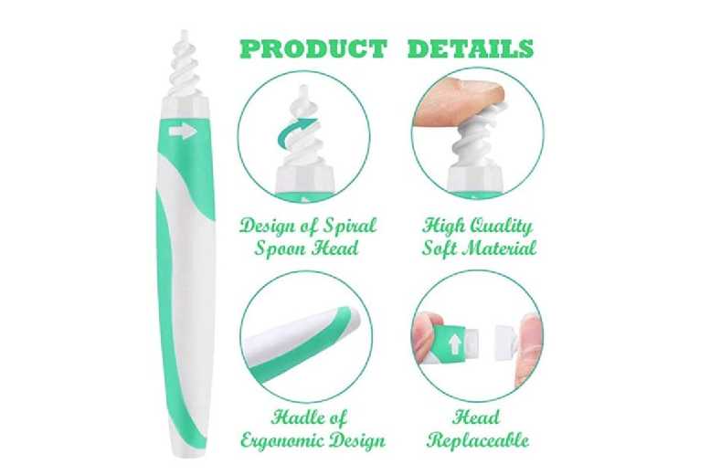 Silicone Ear Wax Removal Kit – Gentle Cleaning Tool for Sensitive Ears, 15 Replacement Tips, Travel Case | Wowcher