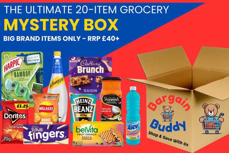 50% OFF Mystery 20-Item Grocery Box - Packed Full Of Big-Brand Household Essentials | Wowcher