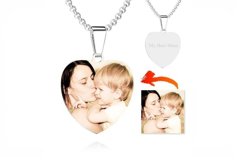 Handcrafted Sterling Silver Necklace with Your Personalised Photo and Message | Wowcher