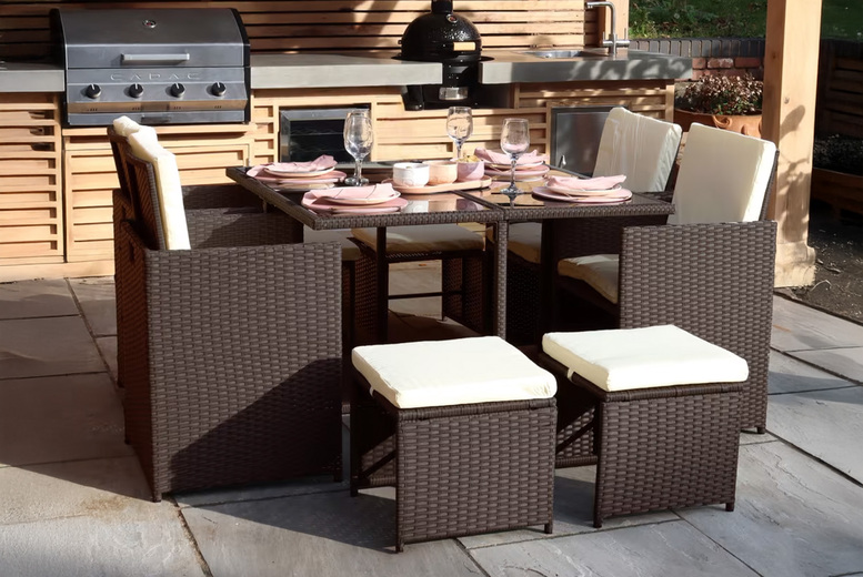 Royalcraft Cannes 8-Seater Weather-Resistant Compact Cube Dining Set! Royalcraft Cannes 8-Seater Weather-Resistant Compact Cube Dining Set!