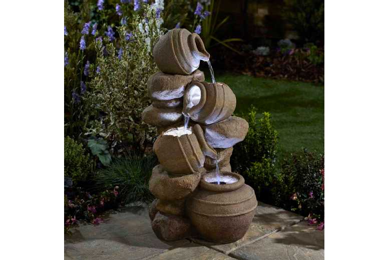 Cascading Tipping Pot Stone Wall Water Feature – Outdoor Decor | Wowcher Cascading Tipping Pot Stone Wall Water Feature – Outdoor Decor | Wowcher