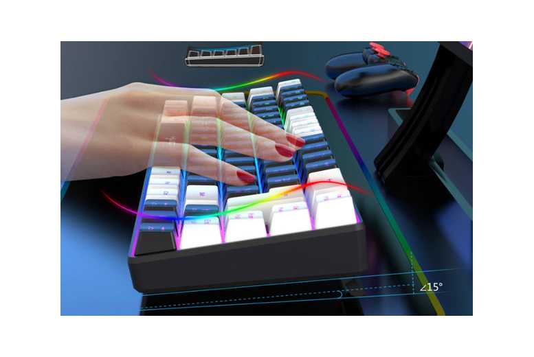 68-Key RGB Mechanical Gaming Keyboard – Compact, Portable, Immersive Lighting for PC & Laptop | Wowcher