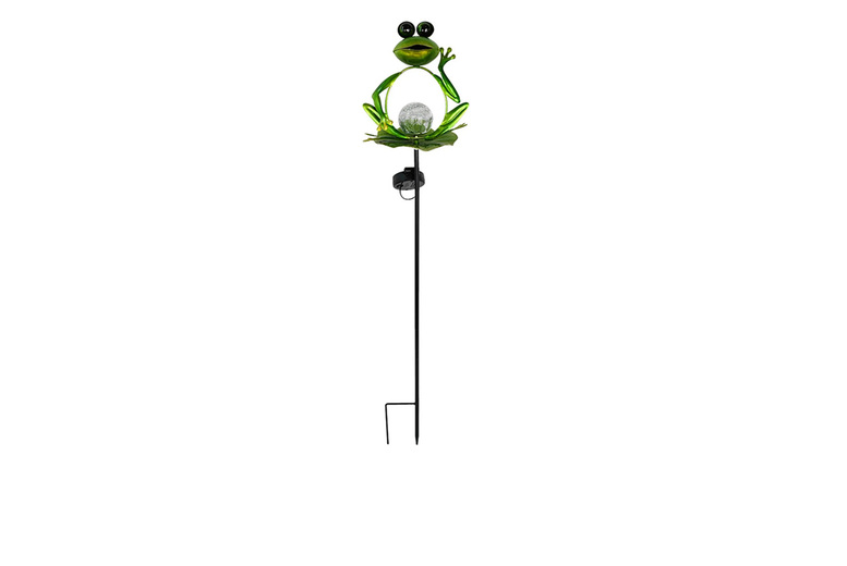 Solar LED Frog Garden Light – Weatherproof Outdoor Iron Stake | Wowcher