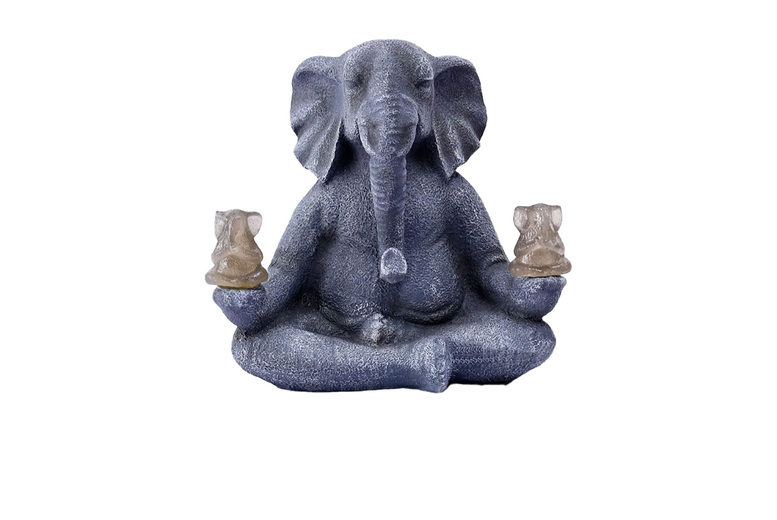 Modern Resin Elephant Outdoor Garden Ornament – Zen- Weatherproof Sculpture | Wowcher