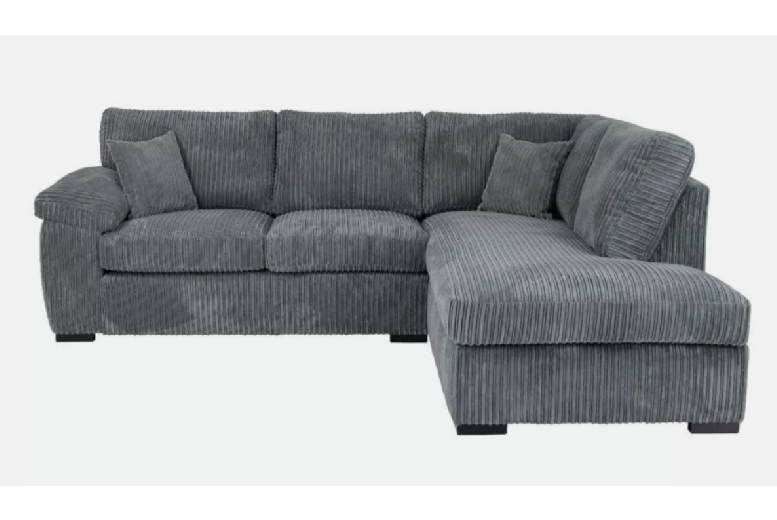 Amalfi Jumbo Cord Fabric Corner Sofa – Left or Right Handed, Modern 3-Seater | Wowcher Amalfi Jumbo Cord Fabric Corner Sofa – Left or Right Handed, Modern 3-Seater | Wowcher