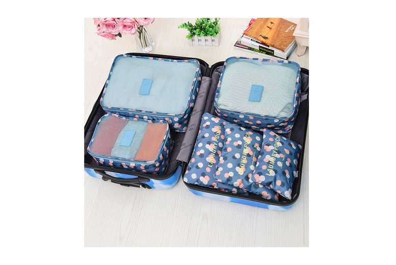 6Pcs Travel Packing Cubes Set – Water-Resistant Oxford Luggage Organisers | Wowcher