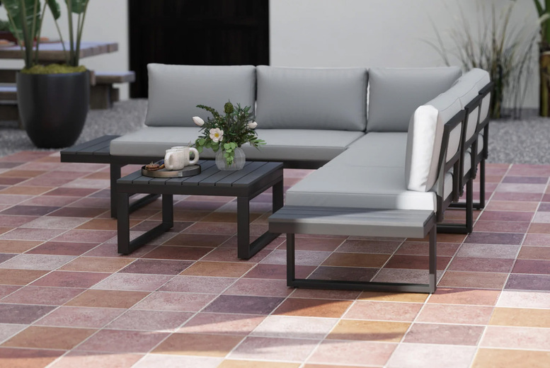 Outsunny 6-Seater Outdoor Sofa Set with Adjustable Recline & Table Outsunny 6-Seater Outdoor Sofa Set with Adjustable Recline & Table