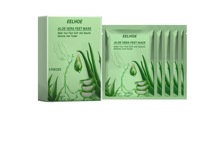Aloe Vera Exfoliating Foot Mask 5-Pack – Hydrating, Callus-Softening, For Sensitive Skin | Wowcher