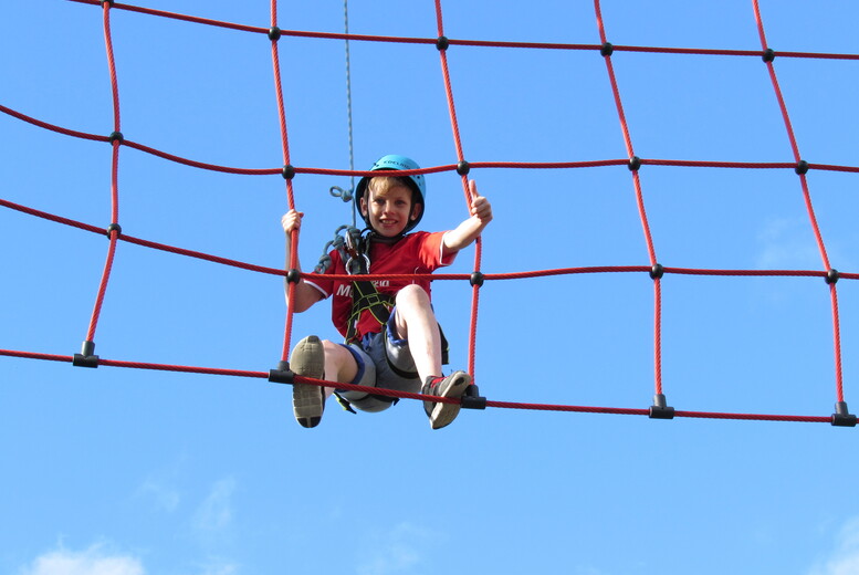 1-Hour High Ropes Aerial Adventure for Up to 4 People – Thrill Activity with Safety Gear & Expert Instructors at Rock UK Summit Centre, Merthyr Tydfil
