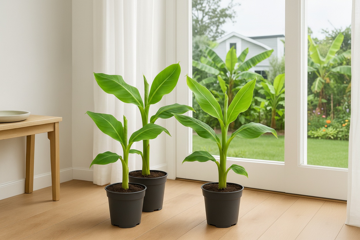 Set of 3 Musa Basjoo Hardy Banana Plants – Fast-Growing, Cold-Tolerant Perennial | Wowcher