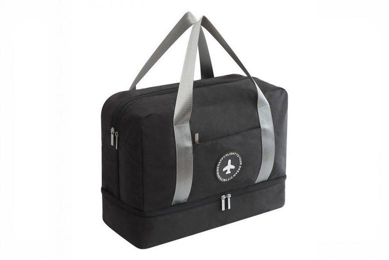 Waterproof Oxford Travel Holdall – Dual-Compartment Cabin Bag, Lightweight Gym & Weekend Duffel (39cm, Unisex, 5 Colours) | Wowcher