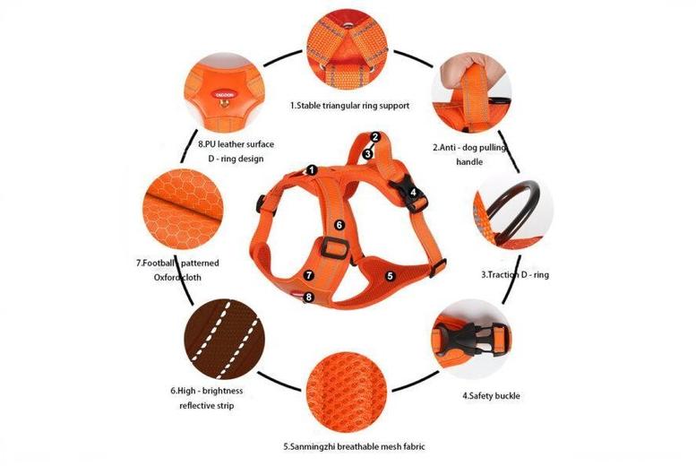 Reflective Anti-Escape Dog Leash with Breathable Mesh and Secure Buckle | Wowcher