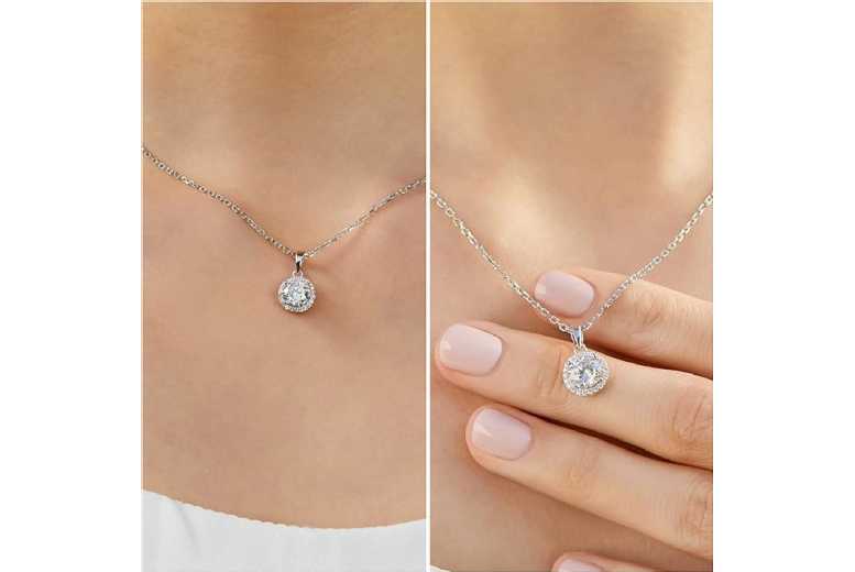 1 Carat Moissanite Necklace – Sterling Silver, Pendant