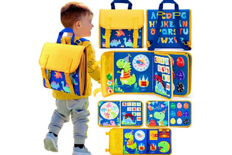 Montessori Busy Learning Board Backpack Toy | Wowcher