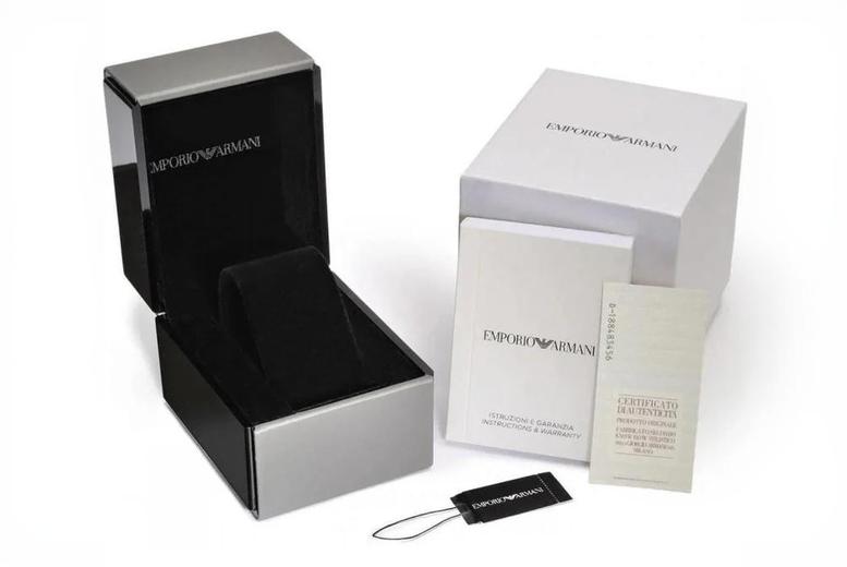 Emporio Armani Quartz Chronograph Stainless Steel Watch – 43mm Green Dial, Water-Resistant, Luxury Men’s Timepiece | Wowcher