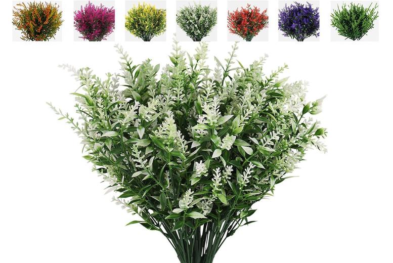 12-Bundle Weatherproof Artificial Lavender Garden Ornaments | Wowcher