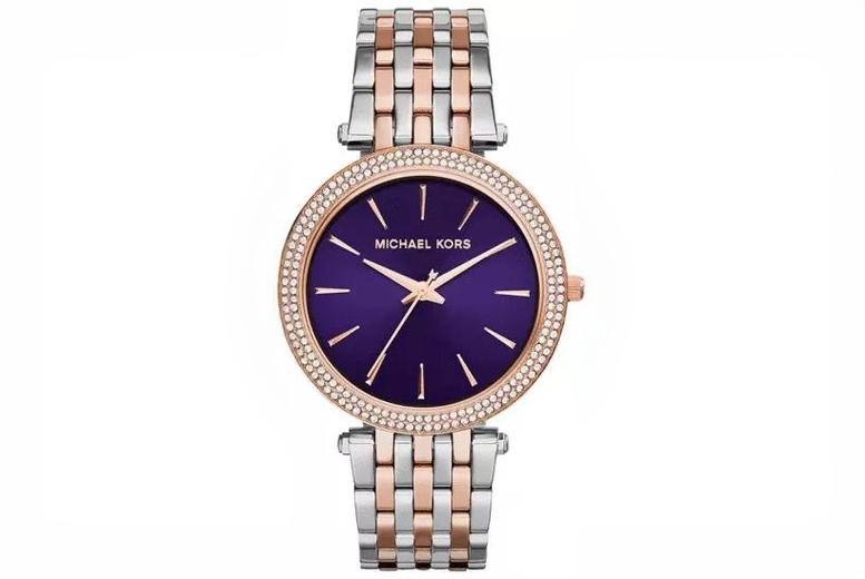Michael Kors Darci Quartz Women’s Watch – Two-Tone Stainless Steel, Water-Resistant, 39mm Blue Dial | Wowcher Michael Kors Darci Quartz Women’s Watch – Two-Tone Stainless Steel, Water-Resistant, 39mm Blue Dial | Wowcher