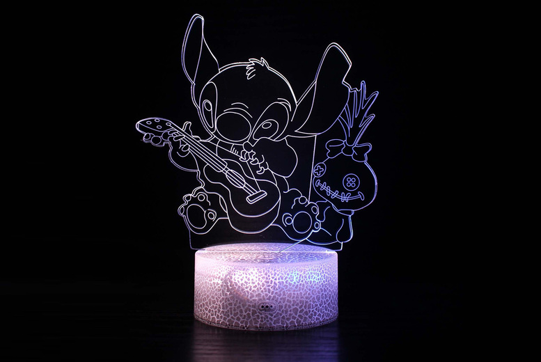 Cartoon- 3D LED Table Night Light – Colour-Changing, Remote-Controlled, Child-Safe | Wowcher