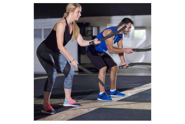 2Pcs Ropeless Battle Rope Fitness Sticks Set – Steel Strength Training, Space-Saving Design | Wowcher