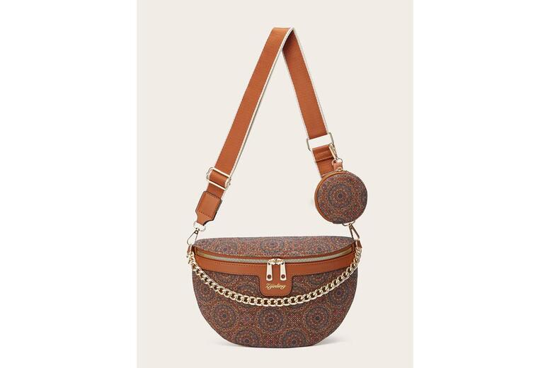 Black Vintage-Style PU Leather Crossbody Waist Bag – Multi-Way Convertible, Lightweight, Organised Compartments | Wowcher