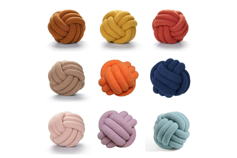 Handmade Knotted Plush Cushion – Soft Lamb Wool, Multiple Sizes & Colours | Wowcher