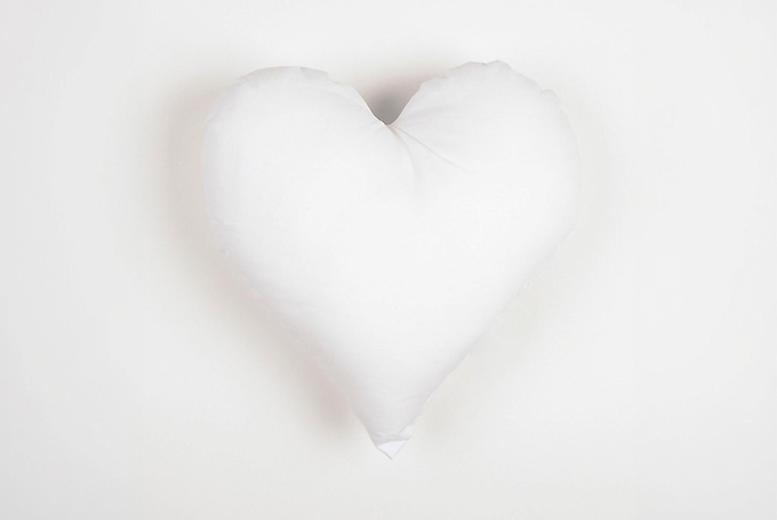 Ultra-Comfort Hollowfibre Cushion Pads – Heart & Square, Soft Corovin Cover, 16″ or 22″ | Wowcher
