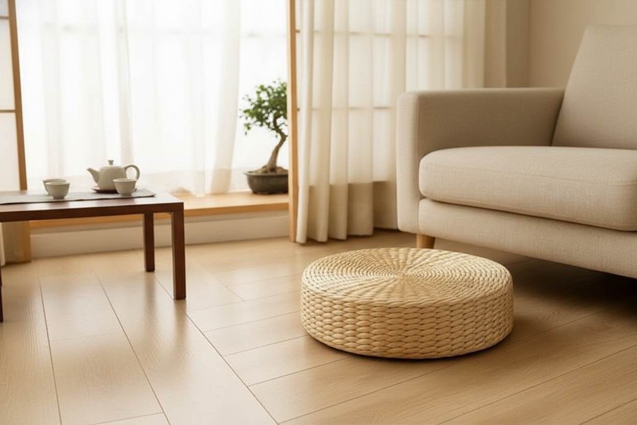 Handwoven Japanese Straw Bedroom Seat Cushion – Eco-Friendly, Breathable & Multiple Sizes | Wowcher