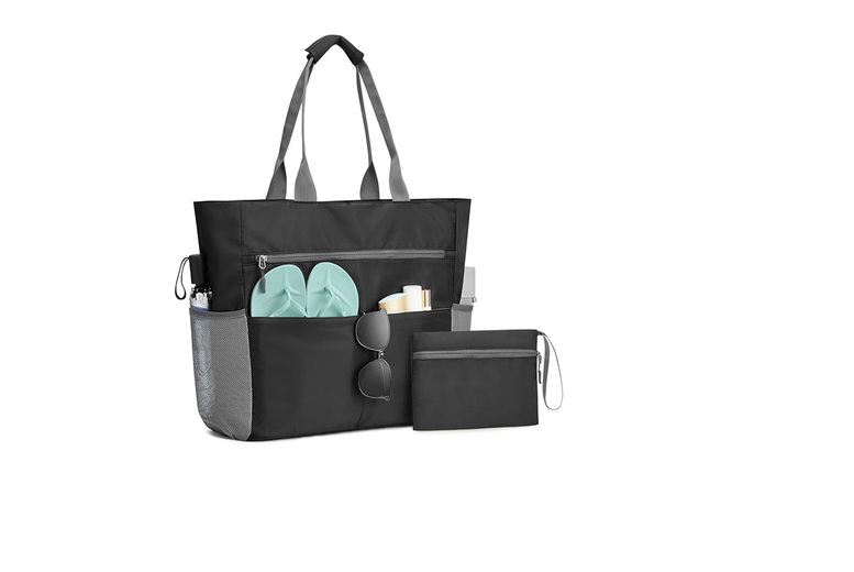 Blue Foldable Waterproof Sandproof Beach Tote with Multiple Compartments | Wowcher