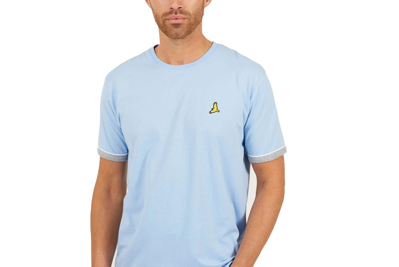 Brave Soul Diallo Contrast Trim Cotton T-Shirt! | Wowcher