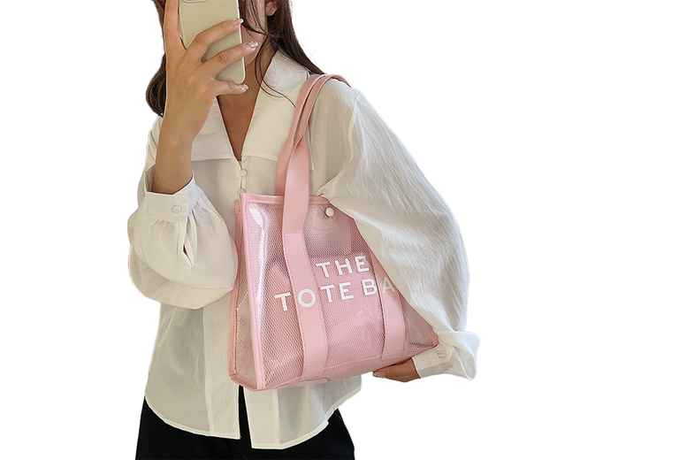 Unisex White Trendy Waterproof Transparent PVC Handbag With Magnetic Buckle & Pouch | Wowcher