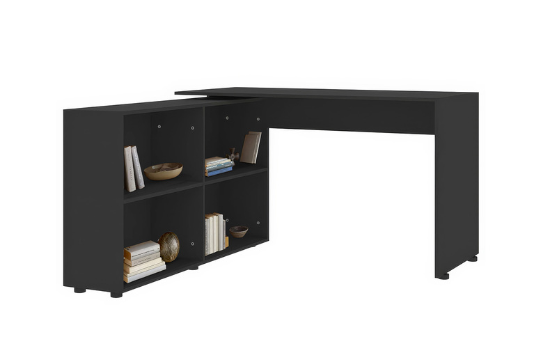 Spacious L-Shaped Computer Desk with Four-Tier Storage | Wowcher