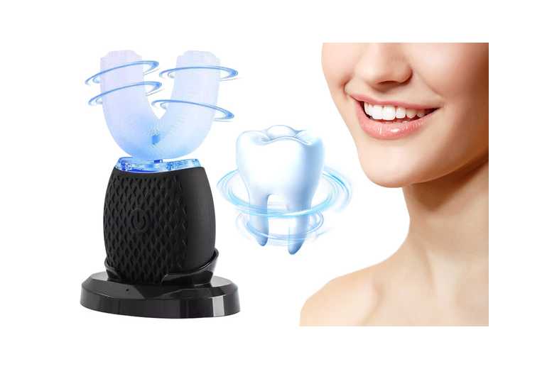 U-Shaped Electric Toothbrush for Adults – 360° Cleaning, Soft Silicone, Water-Resistant, USB Rechargeable, For Sensitive Gums & Travel | Wowcher
