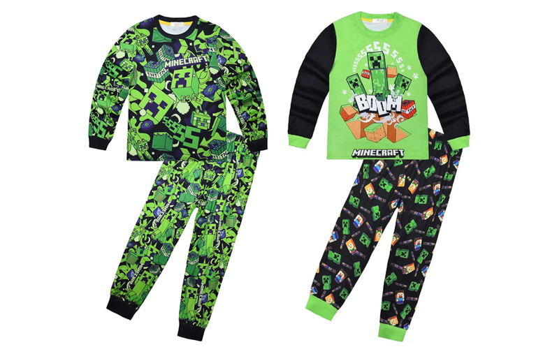 Official Minecraft Pyjama Set for Kids – 5 Sizes, 6 Designs | Wowcher