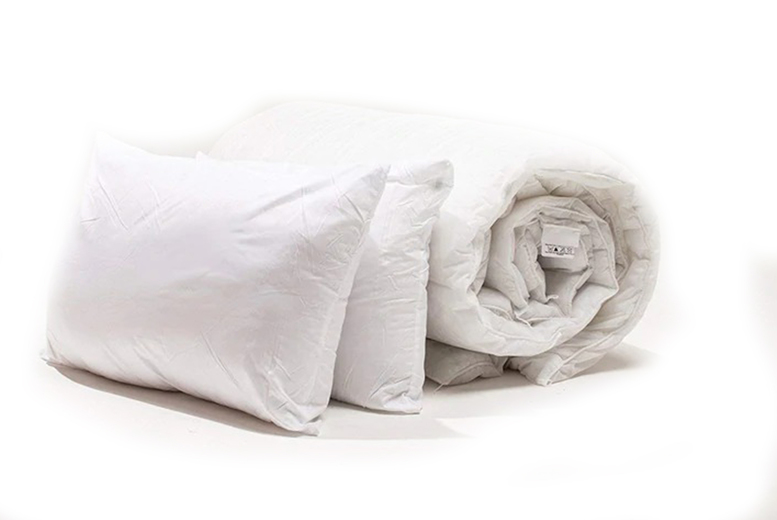 10.5 Tog Hypoallergenic Duvet Quilt & 2 Ultra Bounce Pillows – All-Season, Machine Washable, Lightweight | Wowcher