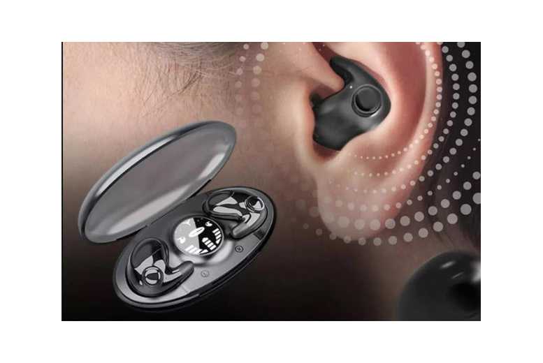 Invisible Sleep Wireless Earbuds - Bluetooth 5.3 Headphones, HiFi 13mm Drivers, 24-Hour Battery, Noise Cancelling, IPX5 Waterproof | Wowcher