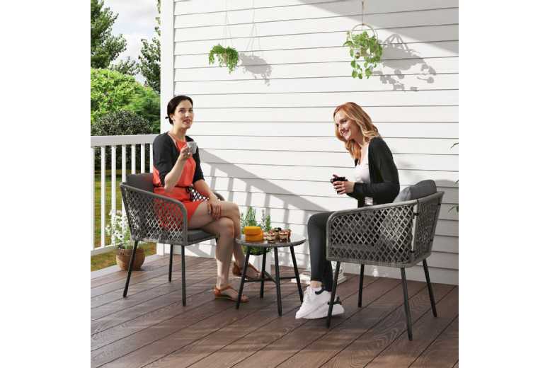 3pc PE Rattan Bistro Dining Set – Weather-Resistant, Glass Table, Adjustable Feet (2 Colours) | Wowcher 3pc PE Rattan Bistro Dining Set – Weather-Resistant, Glass Table, Adjustable Feet (2 Colours) | Wowcher