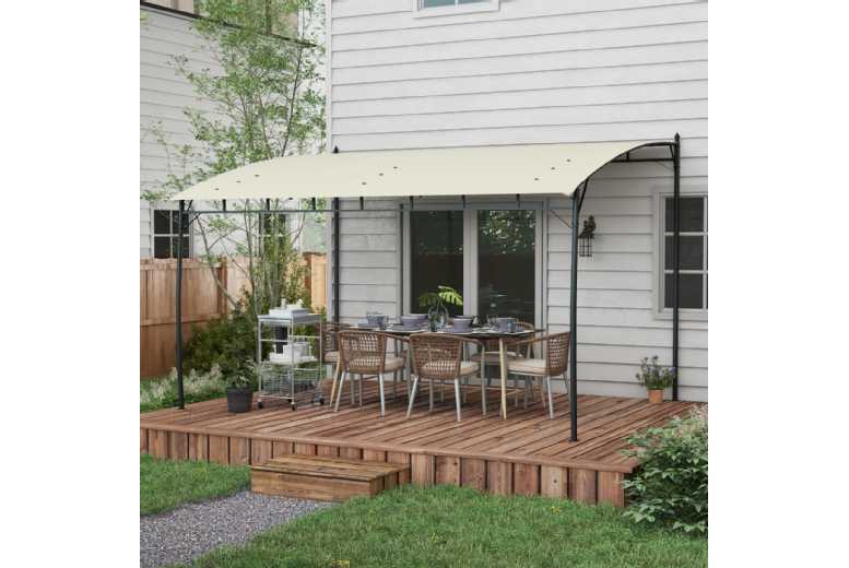 3x4m Metal Frame Weather-Resistant Pergola – Cream, Modern Outdoor Shelter | Wowcher 3x4m Metal Frame Weather-Resistant Pergola – Cream, Modern Outdoor Shelter | Wowcher