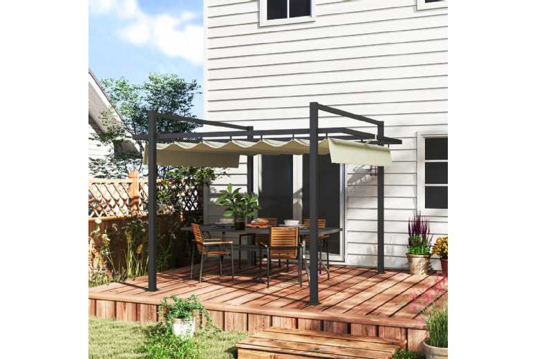 Aluminium Weather-Resistant Garden Pergola with Retractable Roof – 2 Sizes | Wowcher Aluminium Weather-Resistant Garden Pergola with Retractable Roof – 2 Sizes | Wowcher