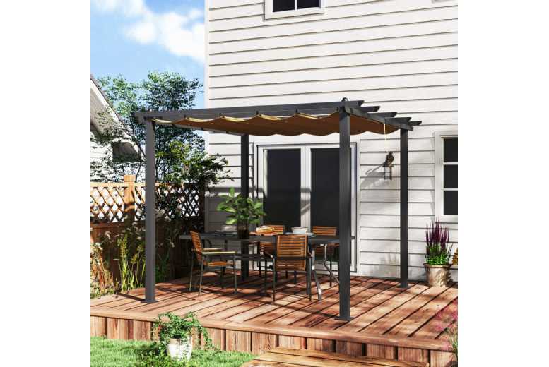 Aluminium Pergola with Retractable Roof – Weather-Resistant Outdoor Canopy (2 Sizes) | Wowcher Aluminium Pergola with Retractable Roof – Weather-Resistant Outdoor Canopy (2 Sizes) | Wowcher