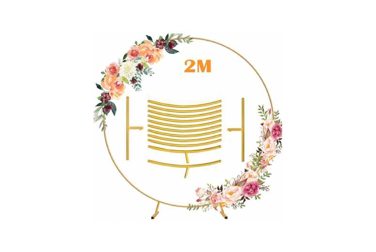 200cm Gold Metal Balloon Arch Frame – Modern Freestanding Decorative Backdrop for Events & Home Décor | Wowcher