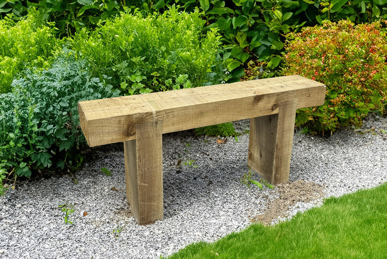 Rustic Wooden Garden Bench - Weather-Resistant, 4 Sizes | Wowcher
