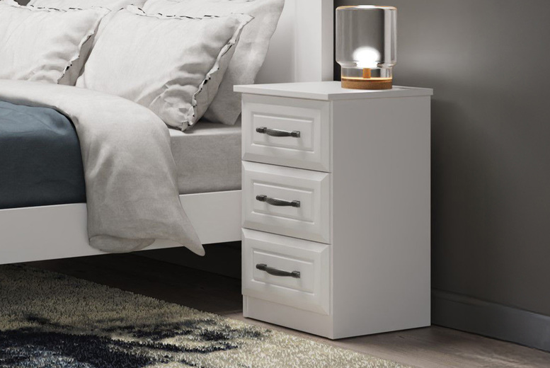 Caffreys Furniture White Metro Drawer Bedside Locker