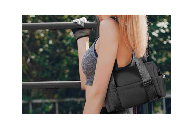 Unisex Black Mini Gym Bag Small Gym Tote Bag Travel Bag | Wowcher