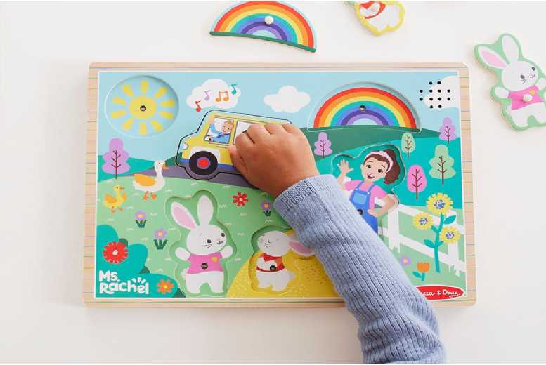 Ms. Rachel- Wooden Song Peg Puzzle Toy – Educational Musical Toddler Puzzle (Ages 2+, Battery-Operated, Montessori, Gift-Ready) | Wowcher