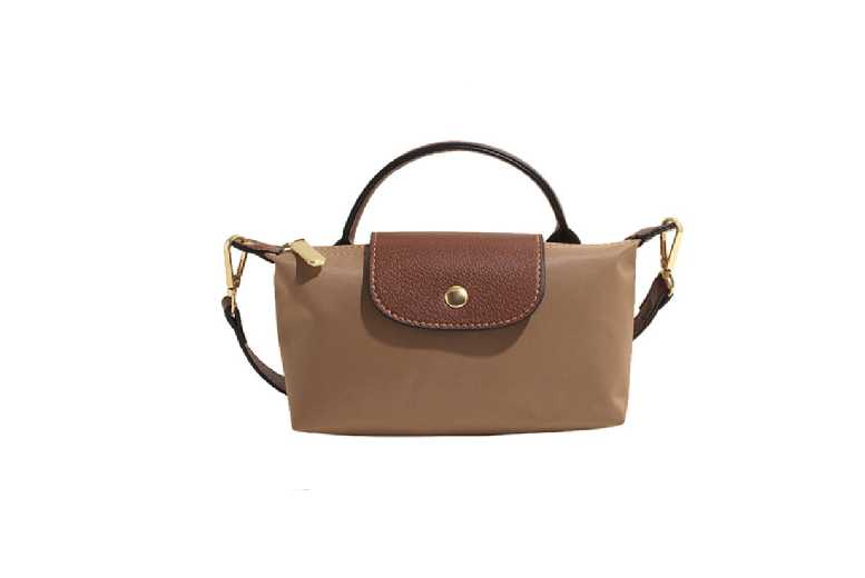 Khaki: Women's Longchamp  Mini Tote Bag with Shoulder Strap | Wowcher